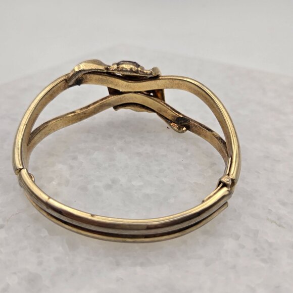 Alfred Phillipe Trifari Hinged Bracelet Purple Rhinestones - Picture 3 of 7